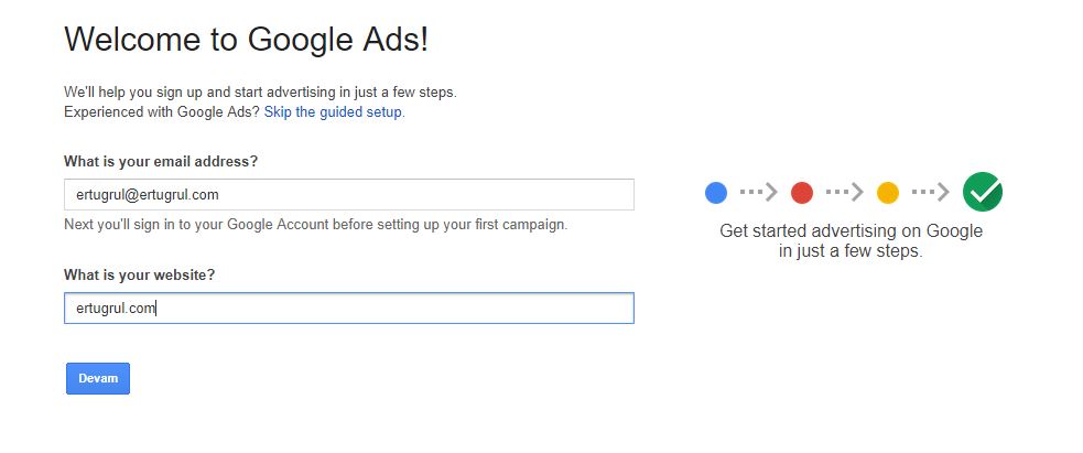 Google Ads AdWords Hesabı